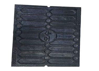 Square Single Seal DI Manhole Cover Frames With Lock Black Painted Finished